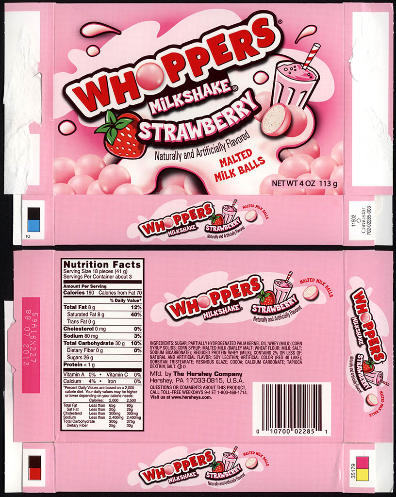 CC_Hershey's – Whoppers – Milkshake Strawberry – candy box – 2012