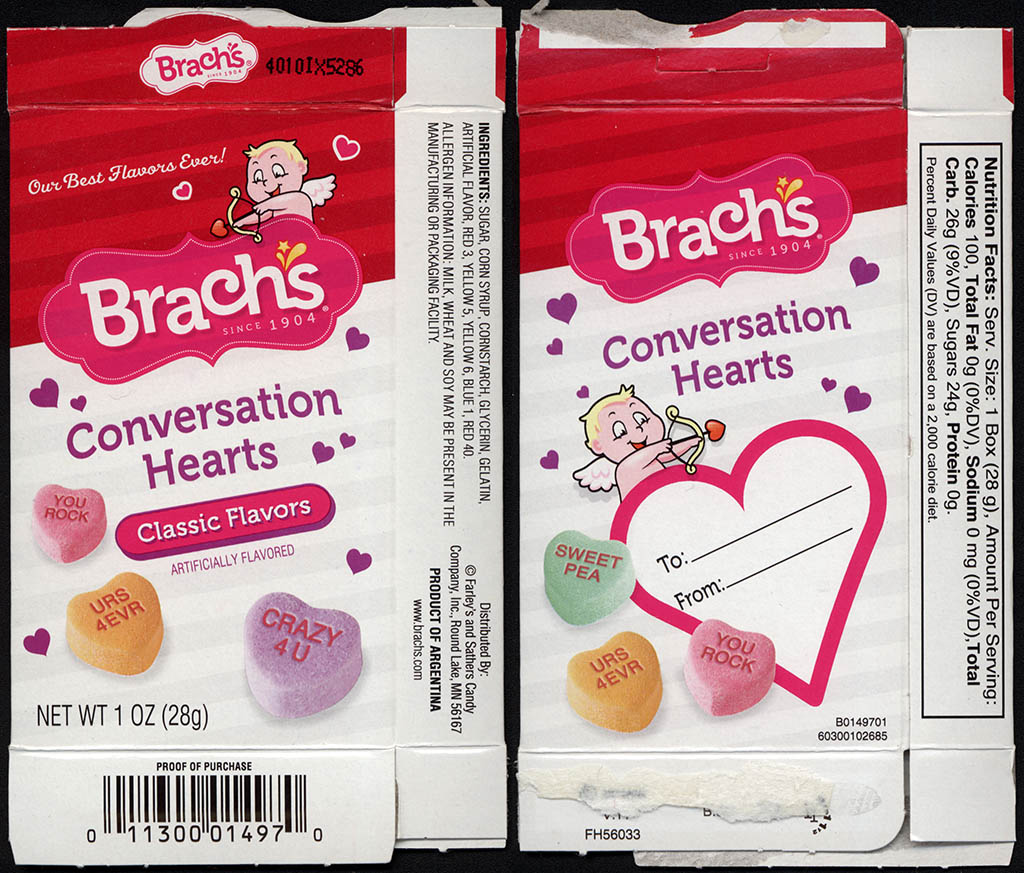 Brach's Conversation Hearts, Valentine Candy