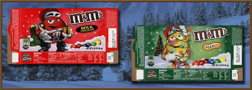 M&M's Holiday Milk Chocolate Christmas Candy -3.1oz Box 