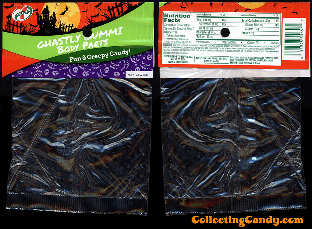 7-Eleven - 7-Select - Halloween Ghastly Gummi Body Parts - 3.5oz private label candy package - October 2016