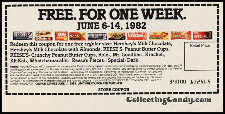Full Set Friday: Hershey’s 1982 “Now Larger” Promotion ...